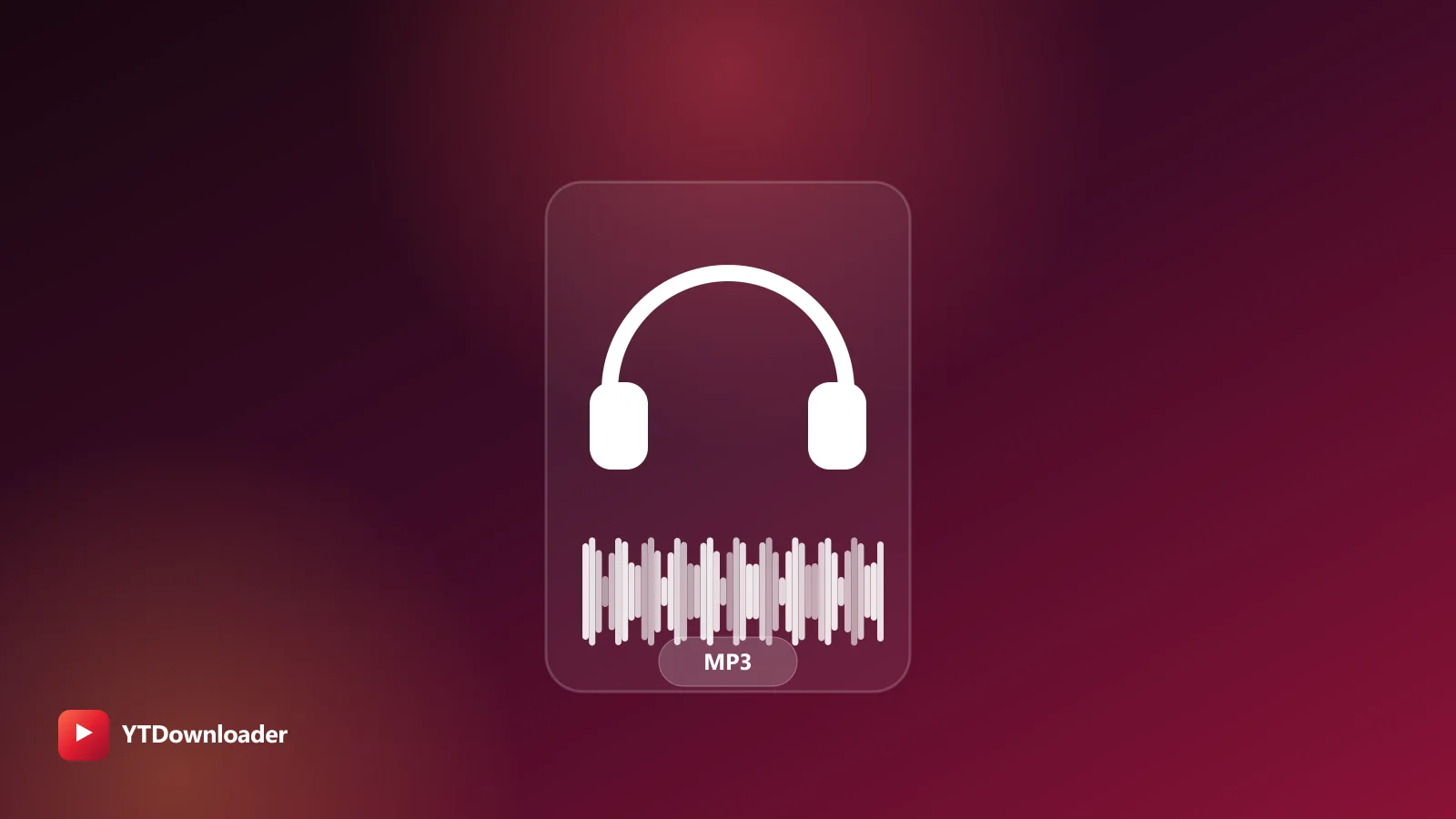 How to convert YouTube to MP3 Headphones over an audio waveform next to an MP3 chip, illustrating the YTDownloader YouTube-to-MP3 guide